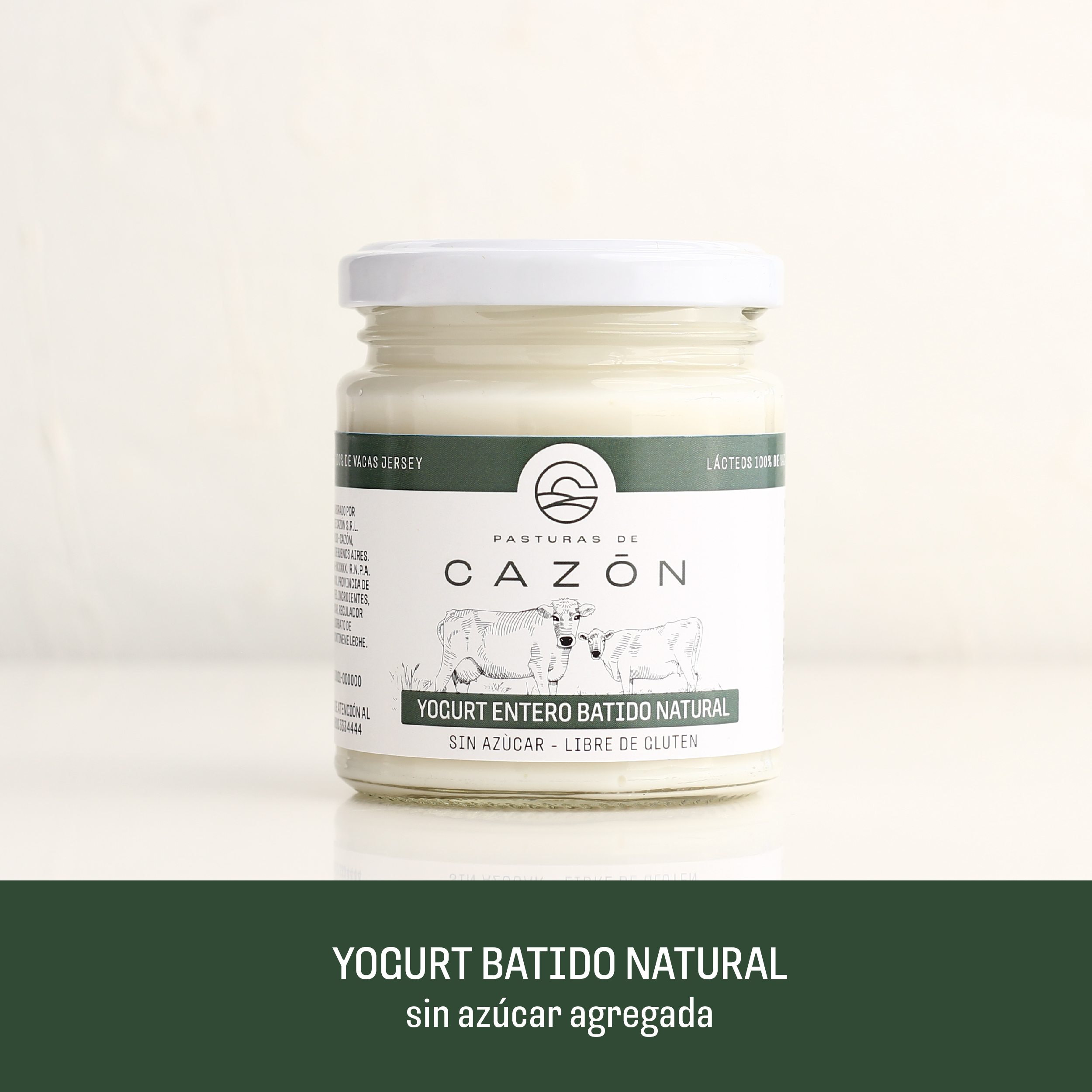 Yogurt Batido Natural sin azúcar agregada 100% vacas jersey