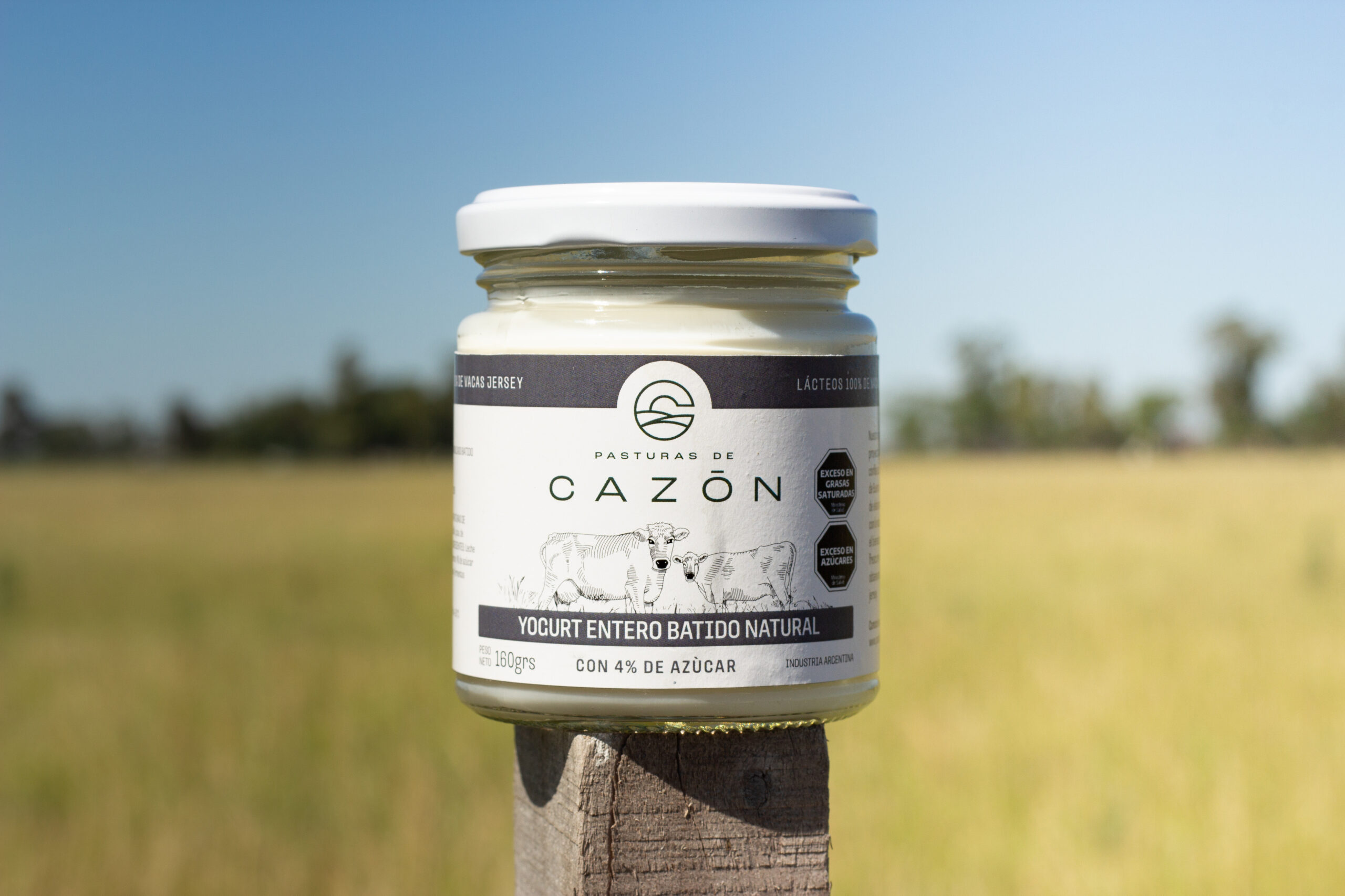 Yogurt natural Pasturas de Cazón en nuestro campo.